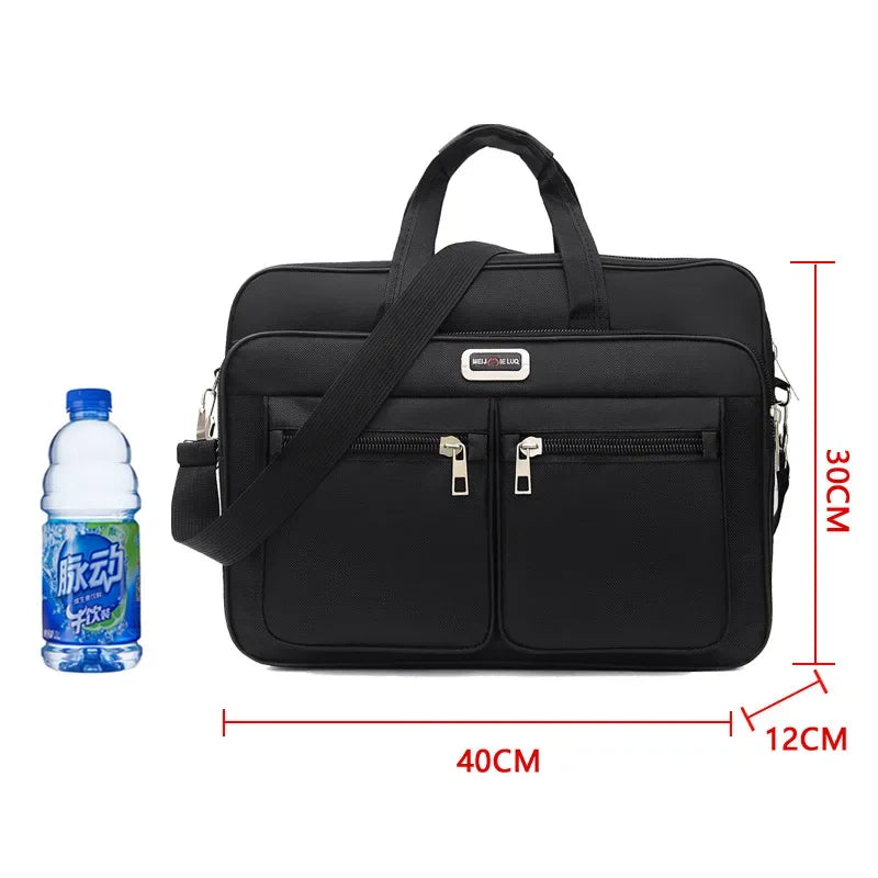 15.6 Inch Business Laptop Bag Oxford Cloth Multi‑Pocket Briefcase, Shoulder Messenger Handbag for Office Travel