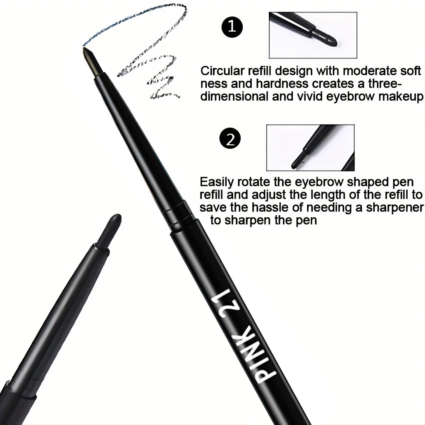 10-Pack Long-Lasting Black Eyeliner Pencils