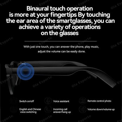 Lenovo AI Smart Glasses 8K Touch Control Photo Camera Recording Translator Voice Assistant Music Wireless Bluetooth Sunglasses