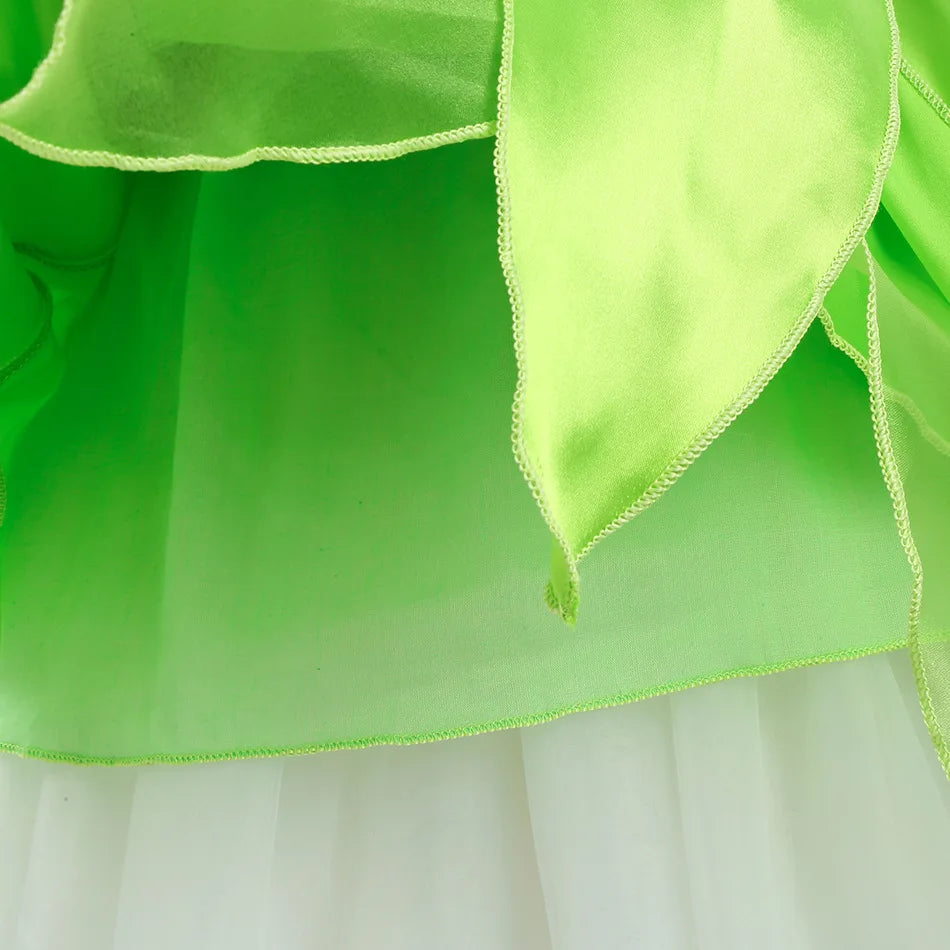 Girls Flower Fairy Dress – Kids Princess Costume with Wings, Halloween & Party Tinkerbell Dress