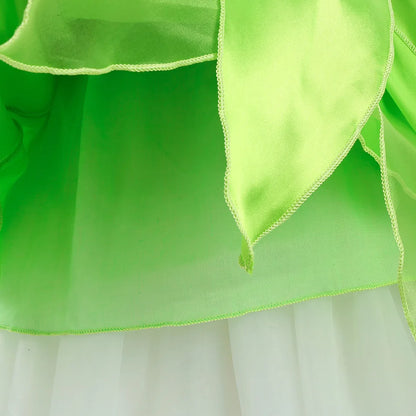 Girls Flower Fairy Dress – Kids Princess Costume with Wings, Halloween & Party Tinkerbell Dress