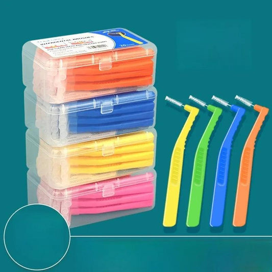 20Count for Cleaning Interdental Brush Cleaners Dental Tooth Flossing Head Oral Hygiene Angle with Portable Case Easy Use