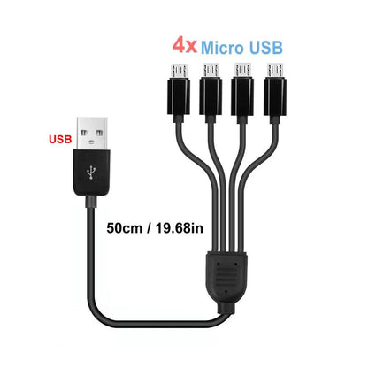 4-in-1 USB Charging Cable Multi Port Splitter