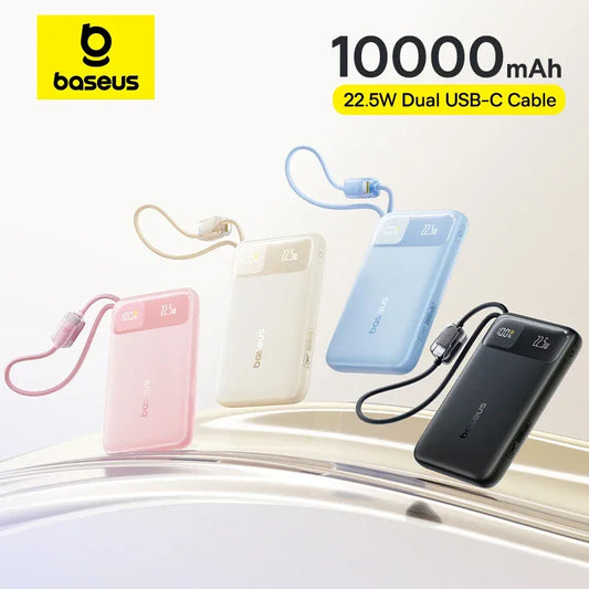 Baseus 10000mAh 22.5W Dual USB-C Cable Power Bank