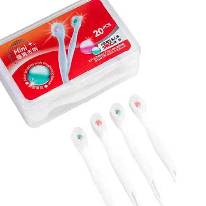 20PC 2 Flavors Portable Travel Toothbrush Exploded Bead Toothbrush Disposable Adult Cleaning Toothbrush Individually Packaged