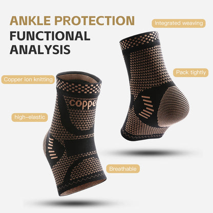 Copper Ankle Brace,Infused Ankle Support Compression Sleeve for Men Women,for Foot Pain,Sprained Ankle,Recovery,sports