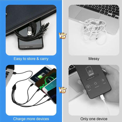 4-in-1 USB Charging Cable Multi Port Splitter