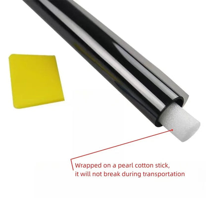 KKJOY 3M x 50cm VLT Black Car & Home Window Tint Film - UV & Solar Protector, Pearl Cotton Stick