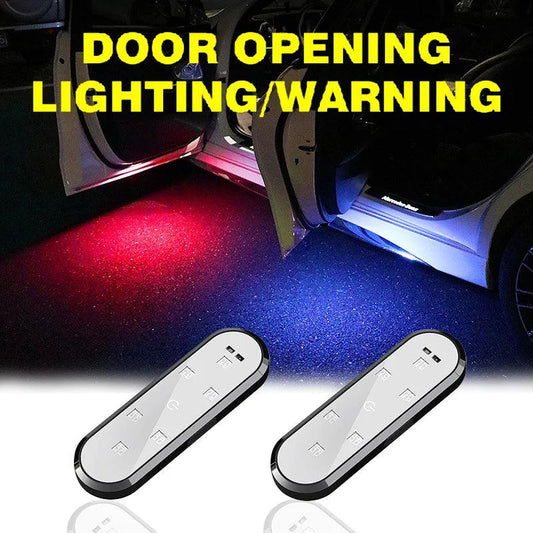 2 Car Door LED Warning Light Anti-collision Flashing Magnetic Automatic Induction Atmosphere Welcome Light USB Charging Wireless