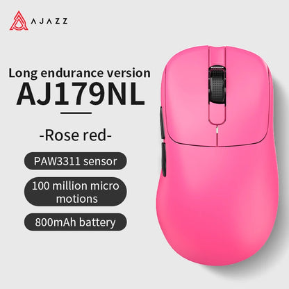 AJAZZ AJ179 PRO PAW3395 Lightweight Wired Wireless Mouse with Magnetic Charging Base Ergonomic Macro Gaming Mouse for PC Laptop