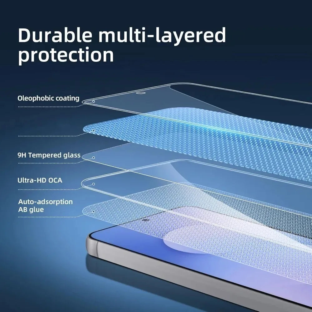 3Pcs Full Cover Ultra Clear Tempered Glass for Samsung Galaxy S26 S25 S24 S23 Ultra S22 S21 Plus S25 S24 FE 9H Screen Protector