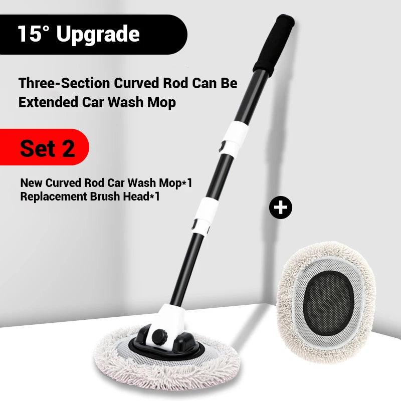 Car Wash Brush Car Cleaning Brush Telescoping Long Handle Mop Soft Hair Chenille Broom Universal Window Wash Auto Accessories