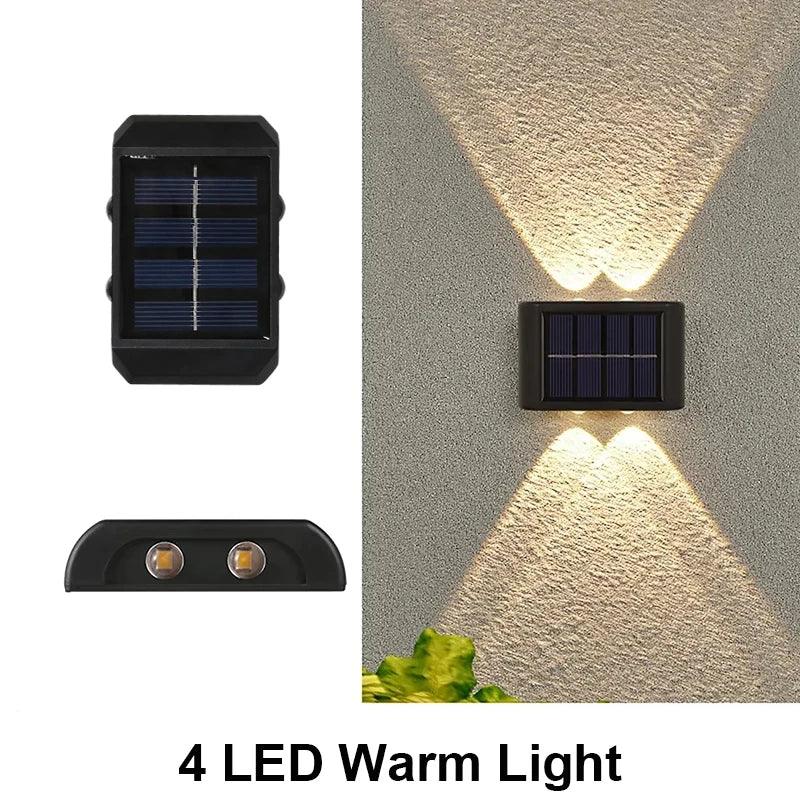 Solar Wall Light Outdoor,Waterproof LED Garden Fence Lamp,Solar Powered Wall Mount Decorative Lighting,Street Patio Landscape