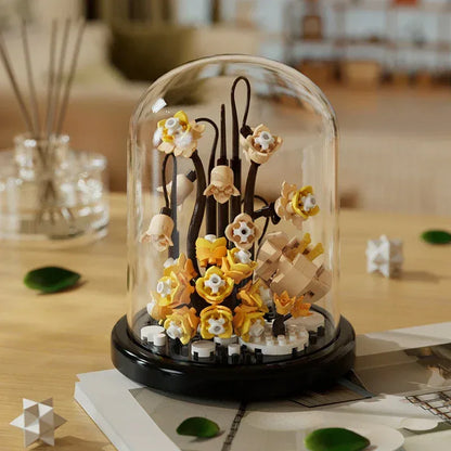Micro particle building block bouquet handmade gift, children's puzzle toy handmade DIY sunflower desktop decoration ornament - Urbizia