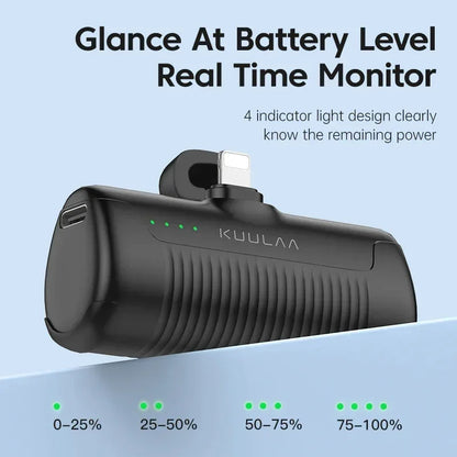 KUULAA Mini Power Bank 4500mAh PowerBank Portable Charger For iPhone 15 14 13 12 Pro Max Externe Batterie For Samsung/Xiaomi
