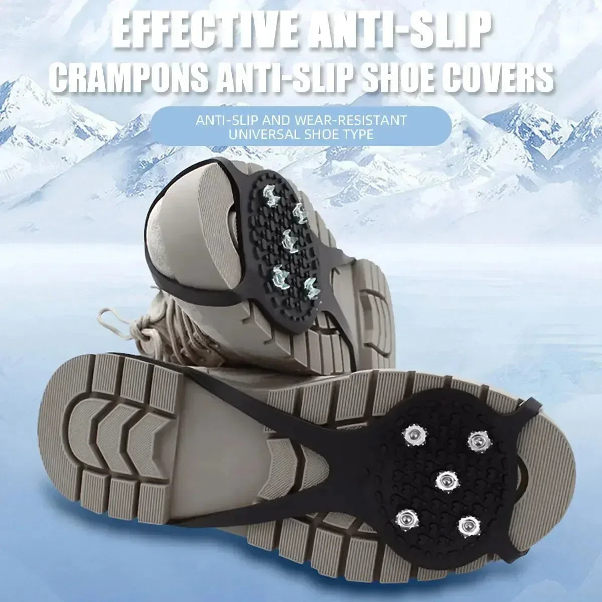 5‑Stud Anti‑Slip Ice Crampons Snow Grips For Shoes - Urbizia