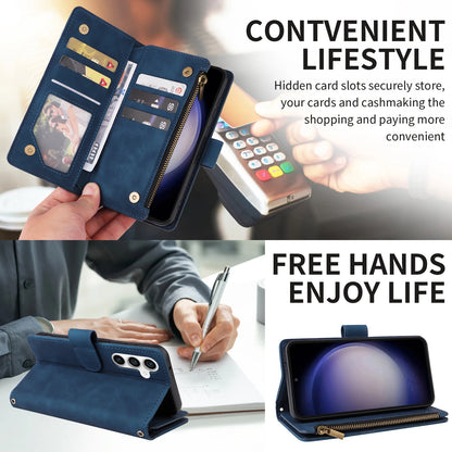 Zipper Crossbody Wallet Leather Case For Samsung Galaxy A56 A36 A26 A16 A06 A55 A35 A25 A07 A17 Flip Cover Multi-Functional Bags
