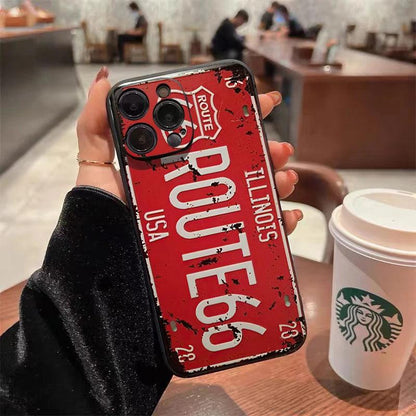 Retro License Plate iPhone Case – Shockproof Full Coverage
