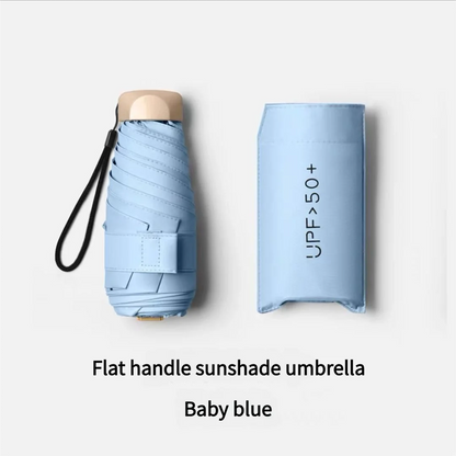 Ultra Light Small Mini Women Five Fold Umbrella Sun Proof Sun Proof Anti UV Sun Rain Dual Use Umbrella Thick Black Glue Pocket S