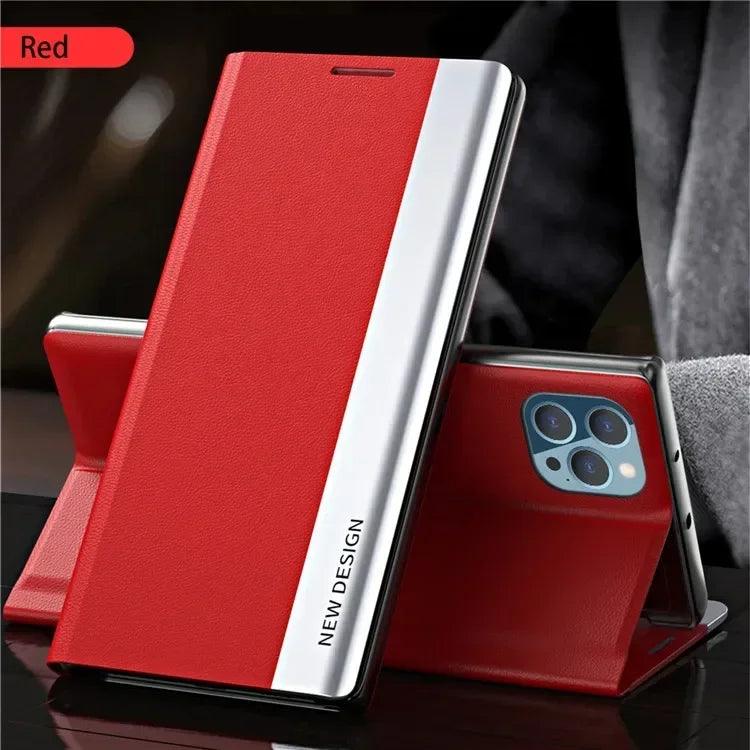 Flip Leather Bracket Case for Samsung Galaxy