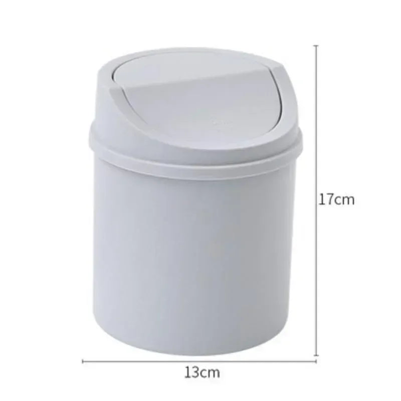 Mini Desktop Trash Can with Lid Compact Desk Bin