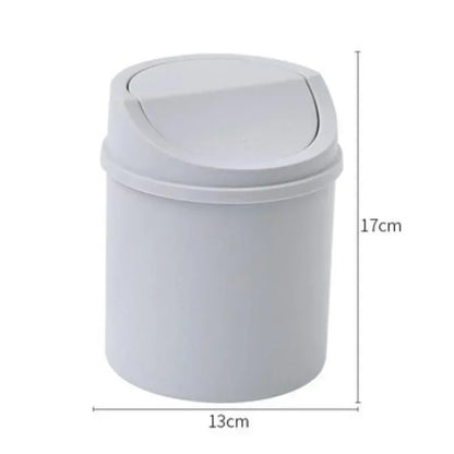 Mini Desktop Trash Can with Lid Compact Desk Bin