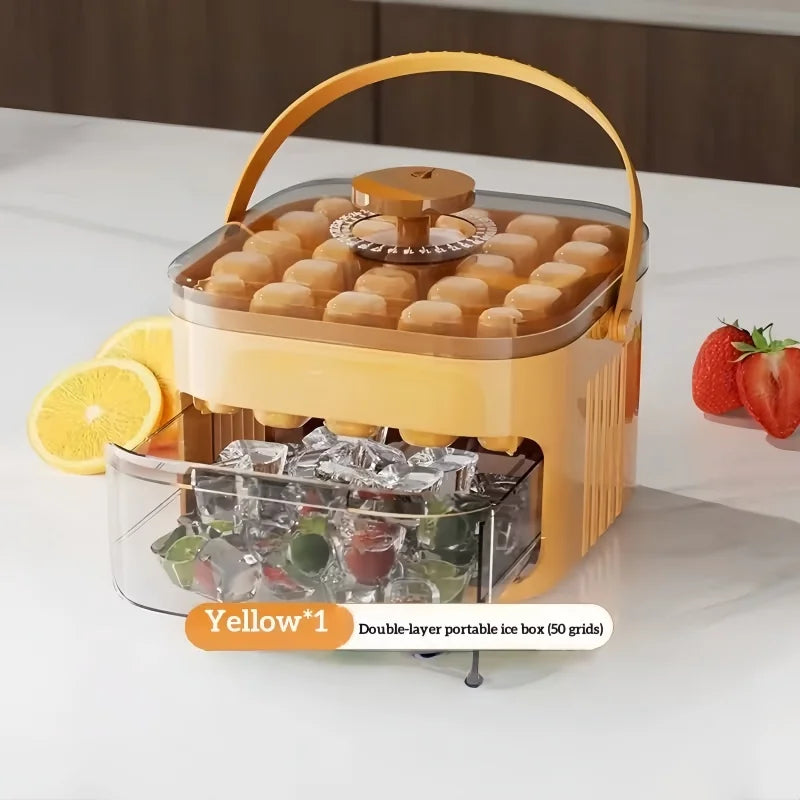 50 Grids Ice Mold Ice Tray Double-layer Ice Cube Tray Reusable Food-grade Ice Cube Molds for Ice Cube Manufacturers