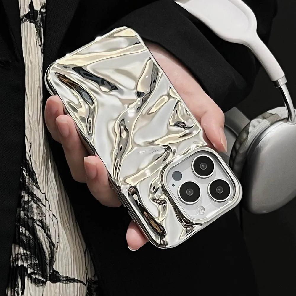 Luxury 3D Wrinkle Electroplate Case for iPhone 17–11 Series