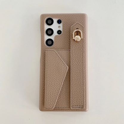 Luxury PU Leather Wrist Strap Wallet Case For Samsung Galaxy S25 S24 S23 S21 S20 FE S22 Plus Note 20 Ultra A52 A53 A54