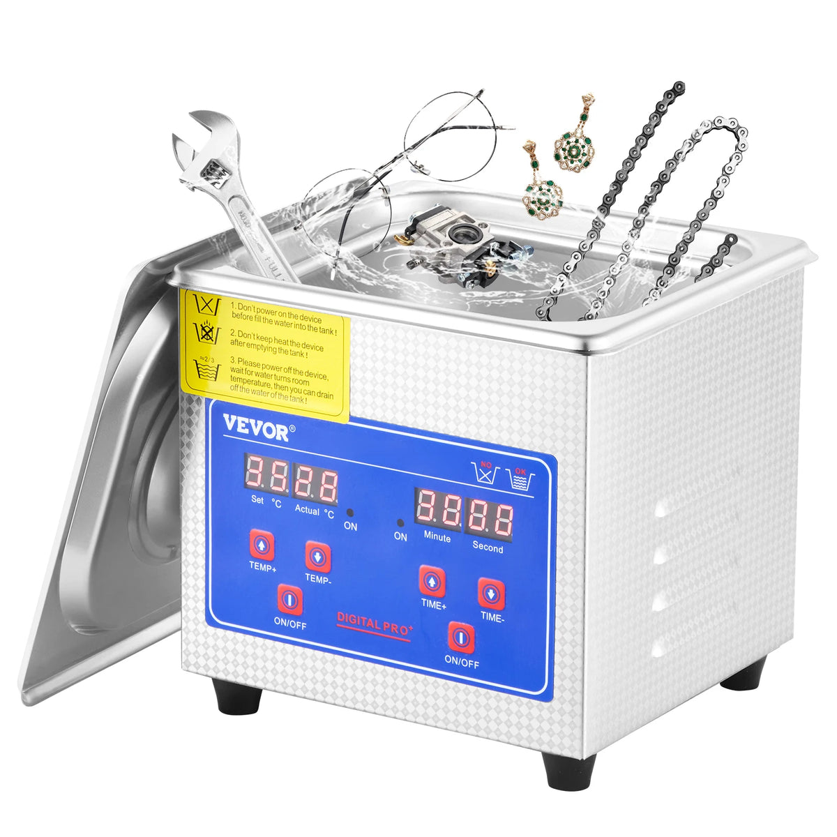 SucceBuy 1.3L Ultrasonic Cleaner Lave-Dishes Portable Washing Machine w/ Digital Timer Ultrasound Home Jewelry Clean Appliances