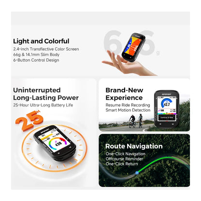 iGPSPORT BSC200S GPS Bike Computer 2.4" Colorful Screen Wireless Bicycle Speedometer Cycling Odometer Bluetooth ANT+