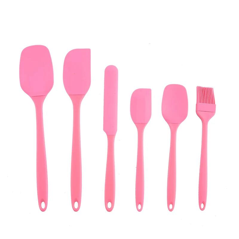 6-Piece Silicone Baking Tool Set – Spatula, Scraper, Oil Brush
