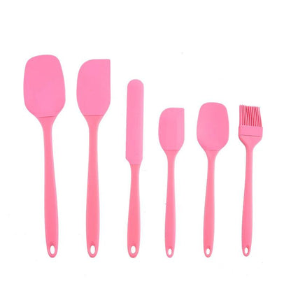 6-Piece Silicone Baking Tool Set – Spatula, Scraper, Oil Brush
