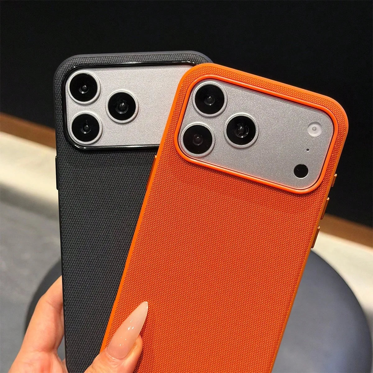 Luxury Tech Woven Fabric Magnetic Phone Case, Shockproof Scratch-Resistant Protective Cover with Magnetic Wireless Charging, Compatible with iPhone 18 Pro Max/17 Pro Max/16/15/14/13/Air