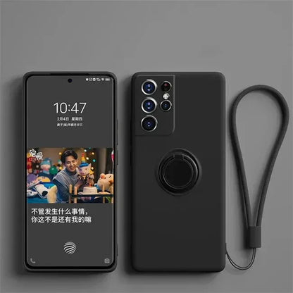 Silicone Ring Holder Kickstand Case for Samsung Galaxy