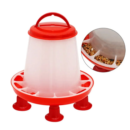 1.5kg Chicken Duck Feeder Bucket With Leg Poultry Food Fountain Chicken Chick Hen Lid Handle Feeding Watering Supplies - Urbizia