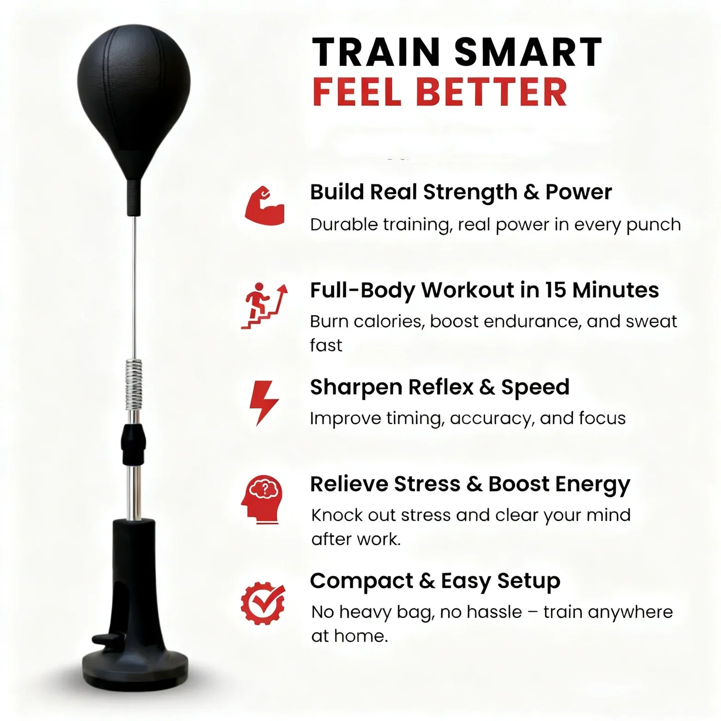 New Premium Punching Bag, Cobra Bag for Boxing Agility Training Home Fitness Equipment Thickened Rod Reflex Bag Family Best Gift