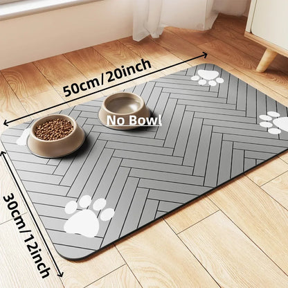 S（little kitten ）、M、L bsorbent Pet Feeding Mat, Waterproof Placemat for Dog & Cat Food & Water Bowls, Quick-Dry Rubber Backing - Urbizia