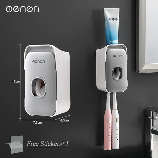 Automatic Toothpaste Dispenser & Wall-Mounted Toothbrush Holder - Urbizia