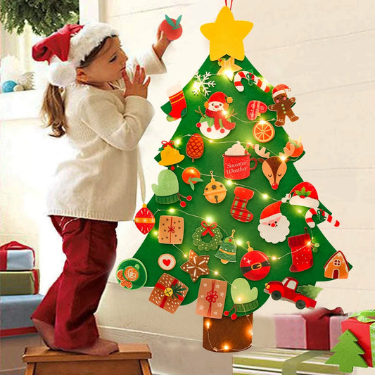 DIY Felt Christmas Tree Kids Decoration Set