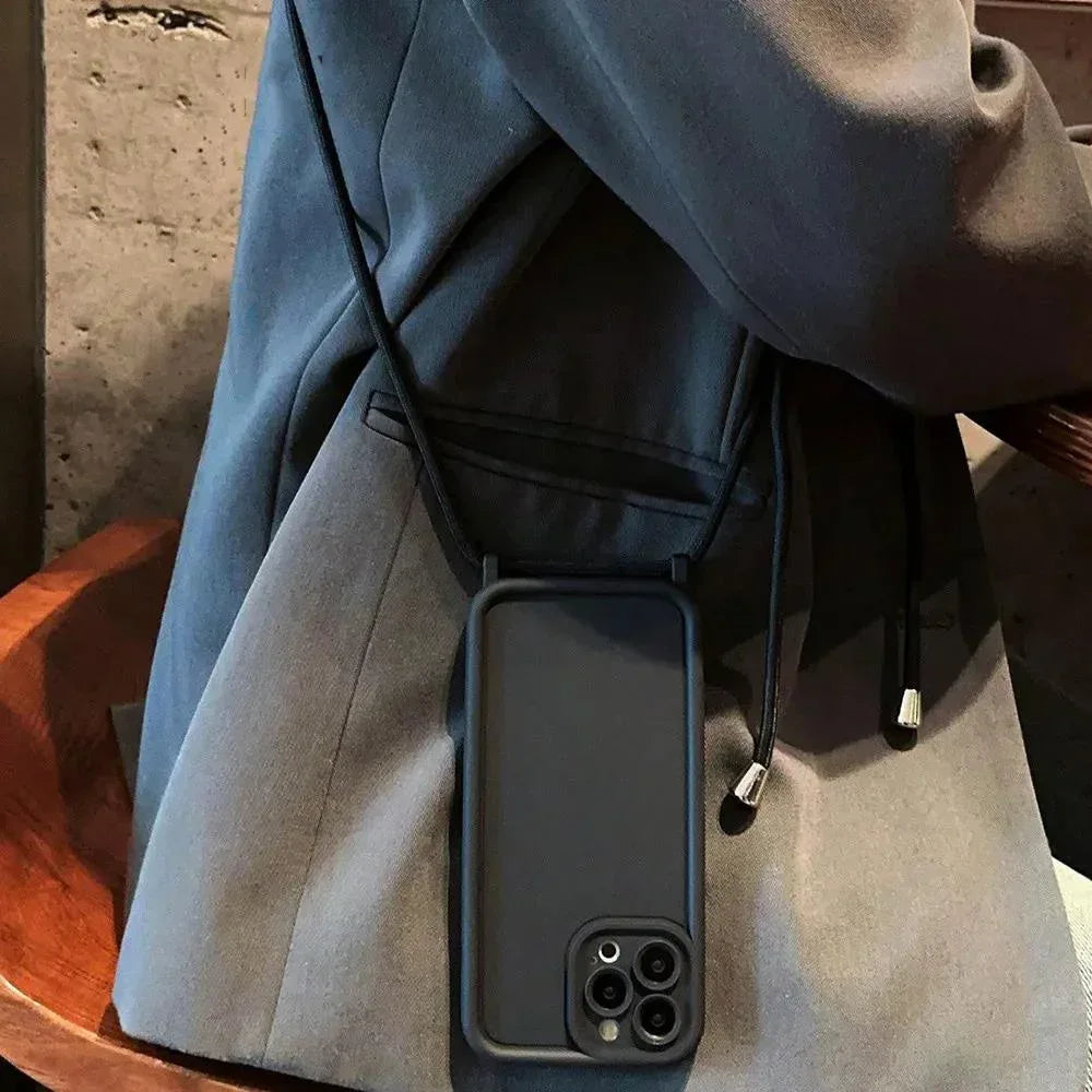 Crossbody Adjustable Lanyard Soft Case for iPhone