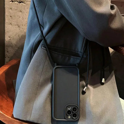 Crossbody Adjustable Lanyard Soft Case for iPhone