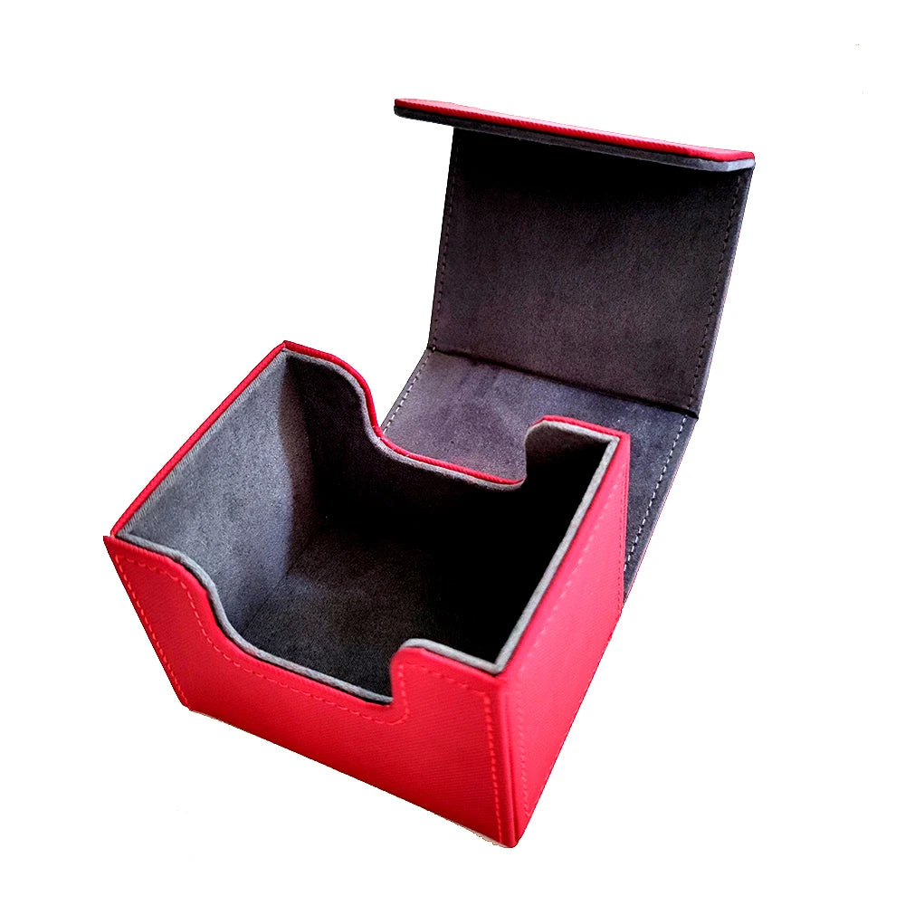 Premium Pu Leather Card Storage Box Large Capacity Sleek Minimalist Style For Sport Cards  Game Decks Durable Portable Organizer