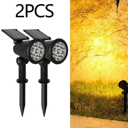9 LED Solar Spotlights Outdoor IP65 Waterproof Brightness Adjustable Spot Light Garden Backyard Driveway Patio Decor Lamp