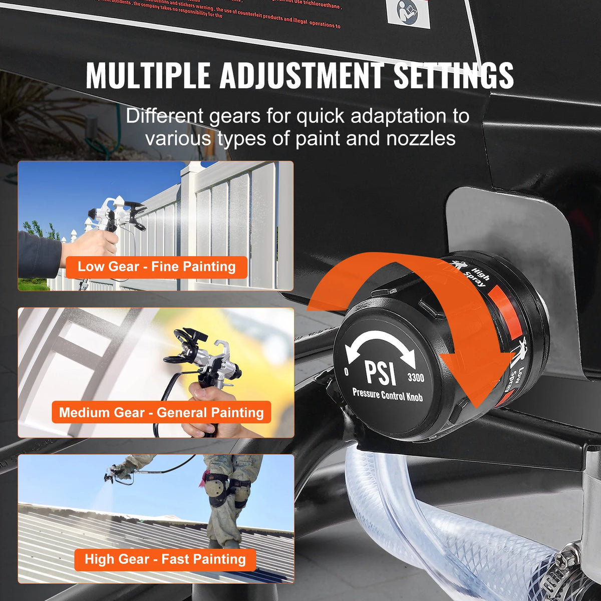 SucceBuy 750W 950W Airless Paint Sprayer 3000PSI High Efficiency Electric Airless Sprayer Handheld Paint Sprayers Home Interior