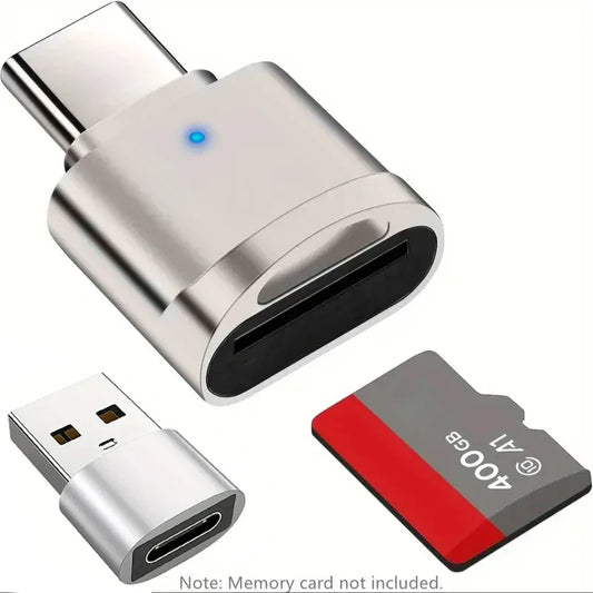 USB-C TF/SD Card Reader with USB Adapter
