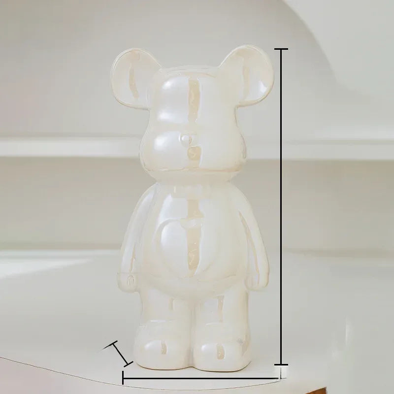 17/27/cm Aesthetic Bear brick Ceramic Staute Teddy Bear decor action figure Sculptures Ornament for room Home Decoration Crafts - Urbizia