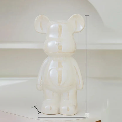 17/27/cm Aesthetic Bear brick Ceramic Staute Teddy Bear decor action figure Sculptures Ornament for room Home Decoration Crafts - Urbizia