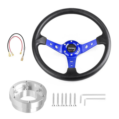 CNSPEED Auto Sport Drifting Steering Wheels 350mm 14inch With Adapter Plate 70mm PCD For Logitech G29 G920 G923 For Racing Game