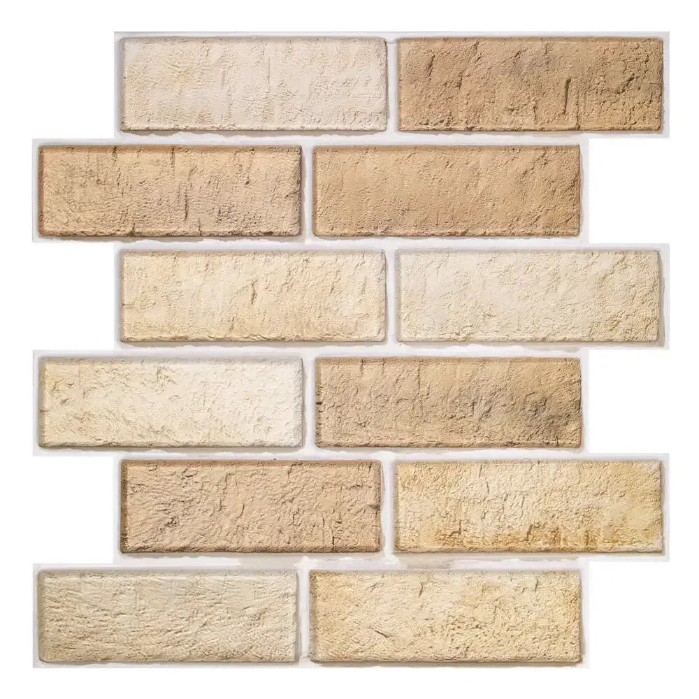3D Wall Sticker Self-adhesive Faux Brick Wall Panel Peel and Stick Tile Backsplash for Kitchen Bedroom Waterproof Tile Sticker - Urbizia